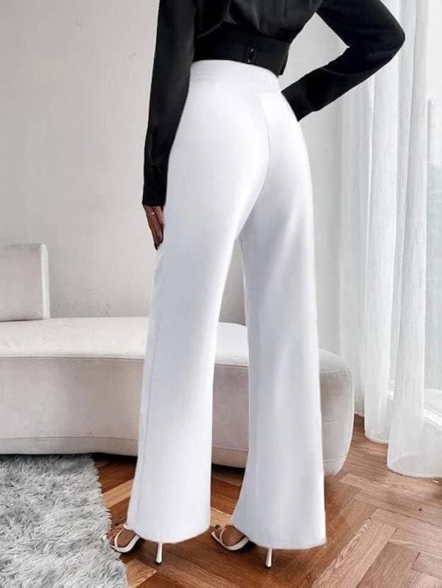 White Wide-Leg Trousers