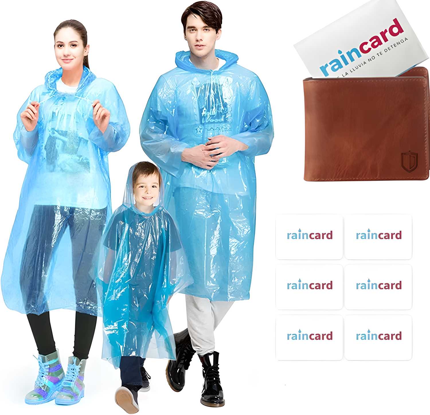 RainCard - Lightweight Disposable Rain Poncho (5 pcs)