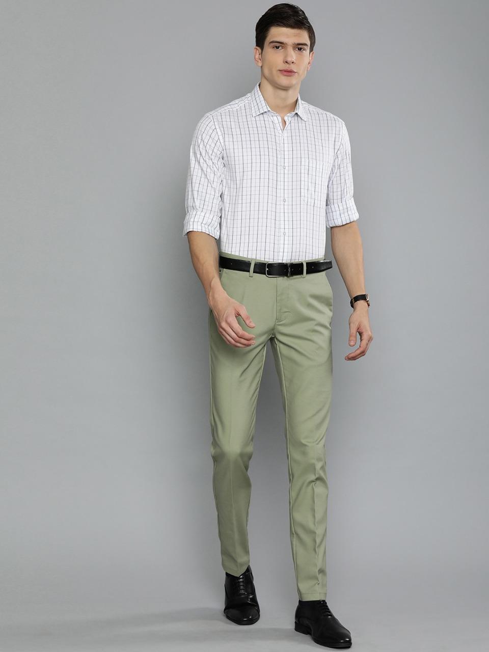Sage Green Straight-Leg Pants