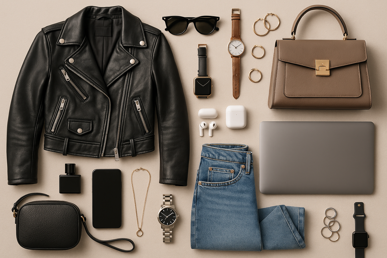 fashions and accessoiers and gadget wide angle camara shot