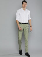 Sage Green Straight-Leg Pants
