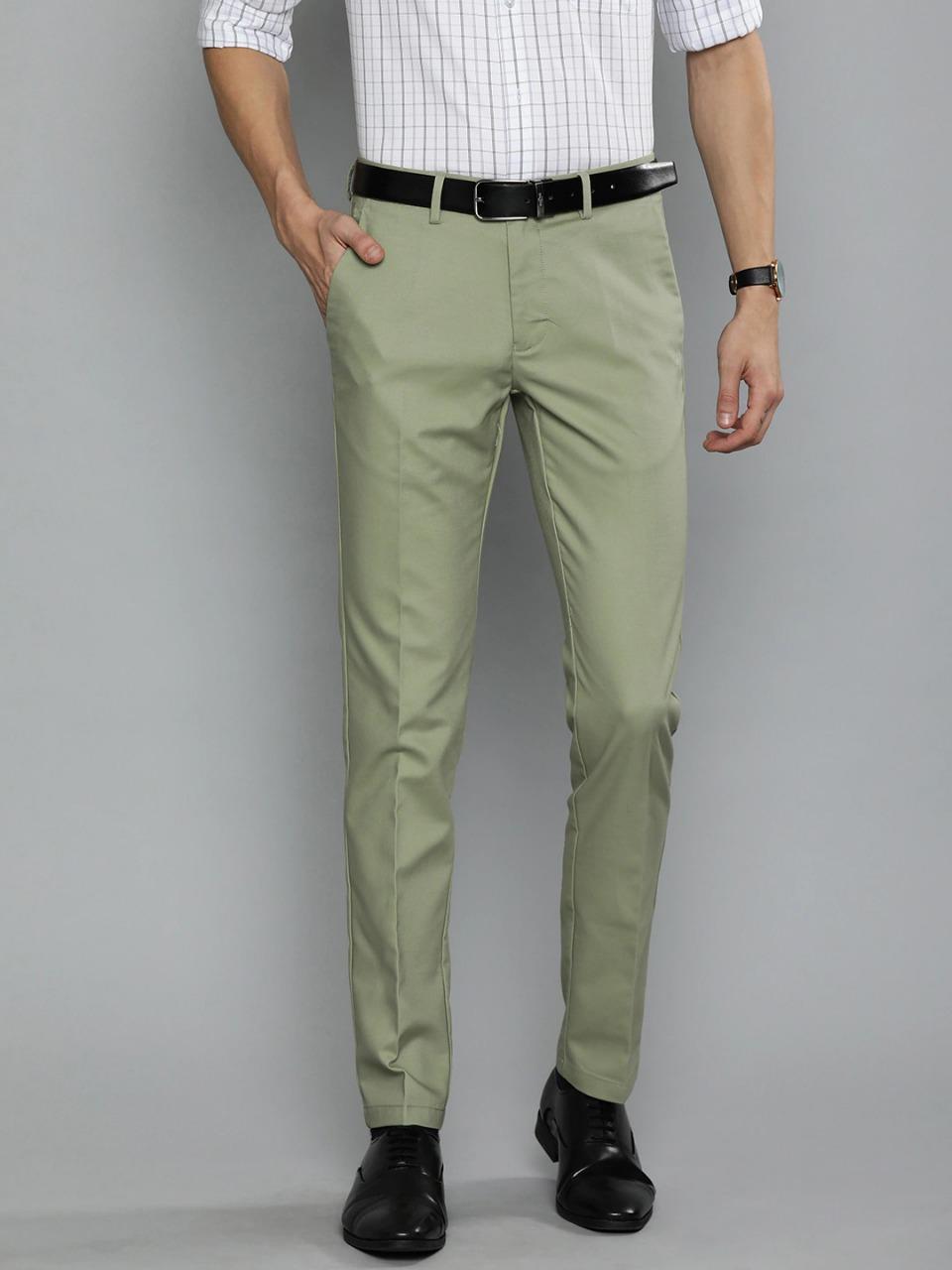 Sage Green Straight-Leg Pants