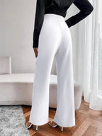 White Wide-Leg Trousers